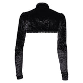 Movie Lisa Frankenstein (2024) Misty Black Velvet Short Coat Cosplay Costume Outfits Halloween Carnival Suit